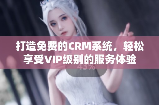 打造免费的CRM系统，轻松享受VIP级别的服务体验