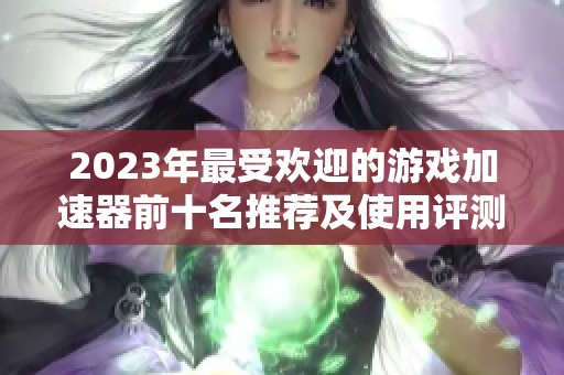 2023年最受欢迎的游戏加速器前十名推荐及使用评测