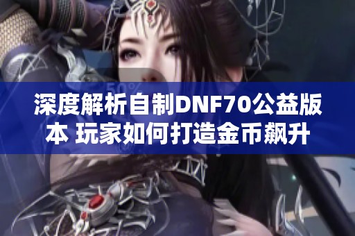 深度解析自制DNF70公益版本 玩家如何打造金币飙升新体验