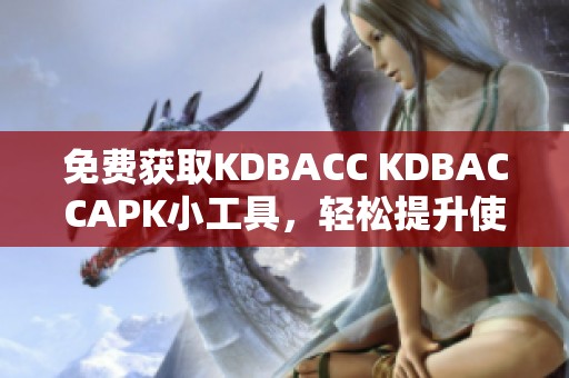 免费获取KDBACC KDBACCAPK小工具，轻松提升使用体验