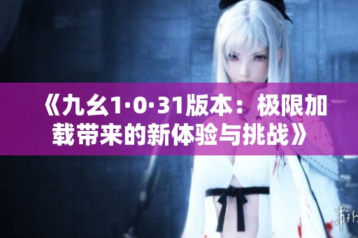 《九幺1·0·31版本：极限加载带来的新体验与挑战》